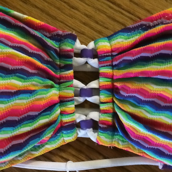 CA by Vitamin A Karlie rainbow bandeau swim top - Picture 3 of 7